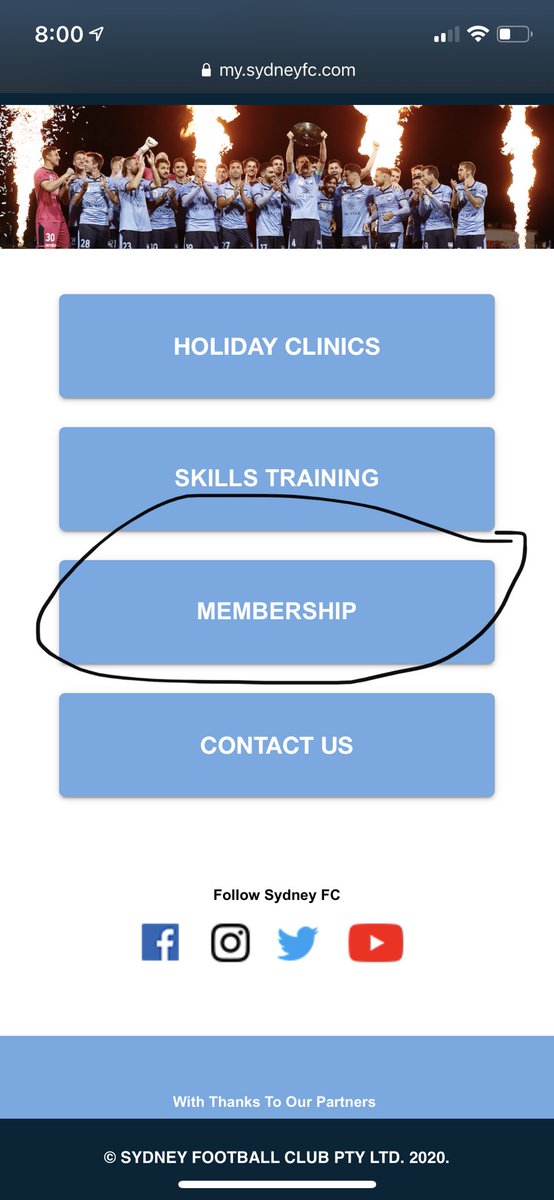 teddyable's tweet photo. ⁦@SydneyFC⁩  your membership hyperlink isn’t working ... not a big deal as the side navigation panel works to get to where I want to... but I can see this being a deterrent to following through on membership payment. This might only be an issue on mobile navigation though. https://t.co/pN07IZQTu0