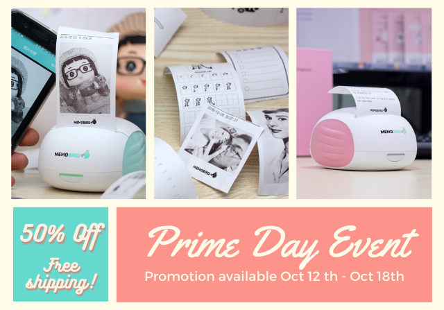 mymemobird's tweet photo. ⏰Don't miss your chance to save $40 on Memobird on the #PrimeDay2020

Memobird is 50%OFF and you'll get #freeshipping only until Oct 18.

Grab yours now 👉 https://t.co/wn1GtRQSRc

#christmasshopping #giftideas #giftideasforher #memobirdsale https://t.co/T4RAFY17D4