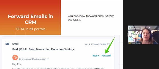 SpitfireInbound's tweet photo. What's new across @HubSpot's Free CRM, Marketing Hub, Sales Hub, and Service Hub? Just announced at @INBOUND, one of the best new features is now you can forward emails in the CRM! Hands up if you'll be using this! #Spitfireinboundacademy @Nicole_Sengers https://t.co/zhc2oXaNgV
