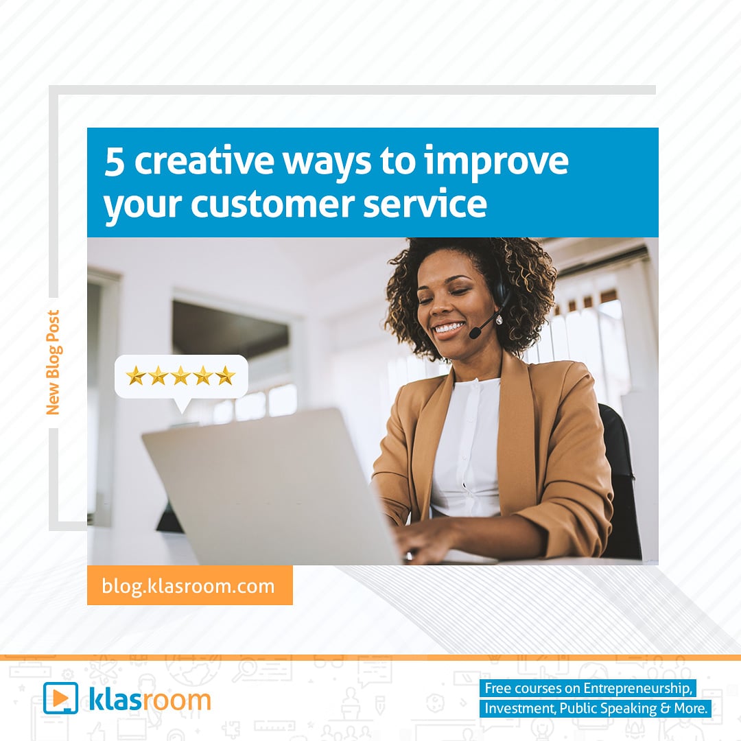 It's #customerserviceweek2020 ! 
It's that time of the year to reassess your customer service controls and make adequate changes.👌

Klasroom is here to help!Visit klasroom.com to read the latest blog post on 5 creative ways to improve your customer service!🤗
#csw2020
