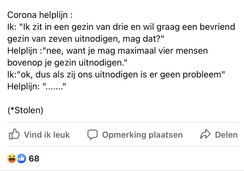 Effe reminder over hoe BELACHELIJK de maatregelen zijn🙃