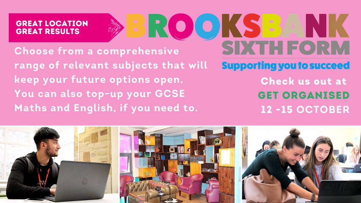 thebrooksbank's tweet image. Here’s a heads up on a key event for Year 11s.
GET ORGANISED is 100% online from 12-15 October. Look out for BROOKSBANK SIXTH plus a raft of info about #sixthforms, jobs &amp;amp; apprenticeship opportunities. Visit getorganisedcalderdale.co.uk to find out your next steps @thebrooksbank