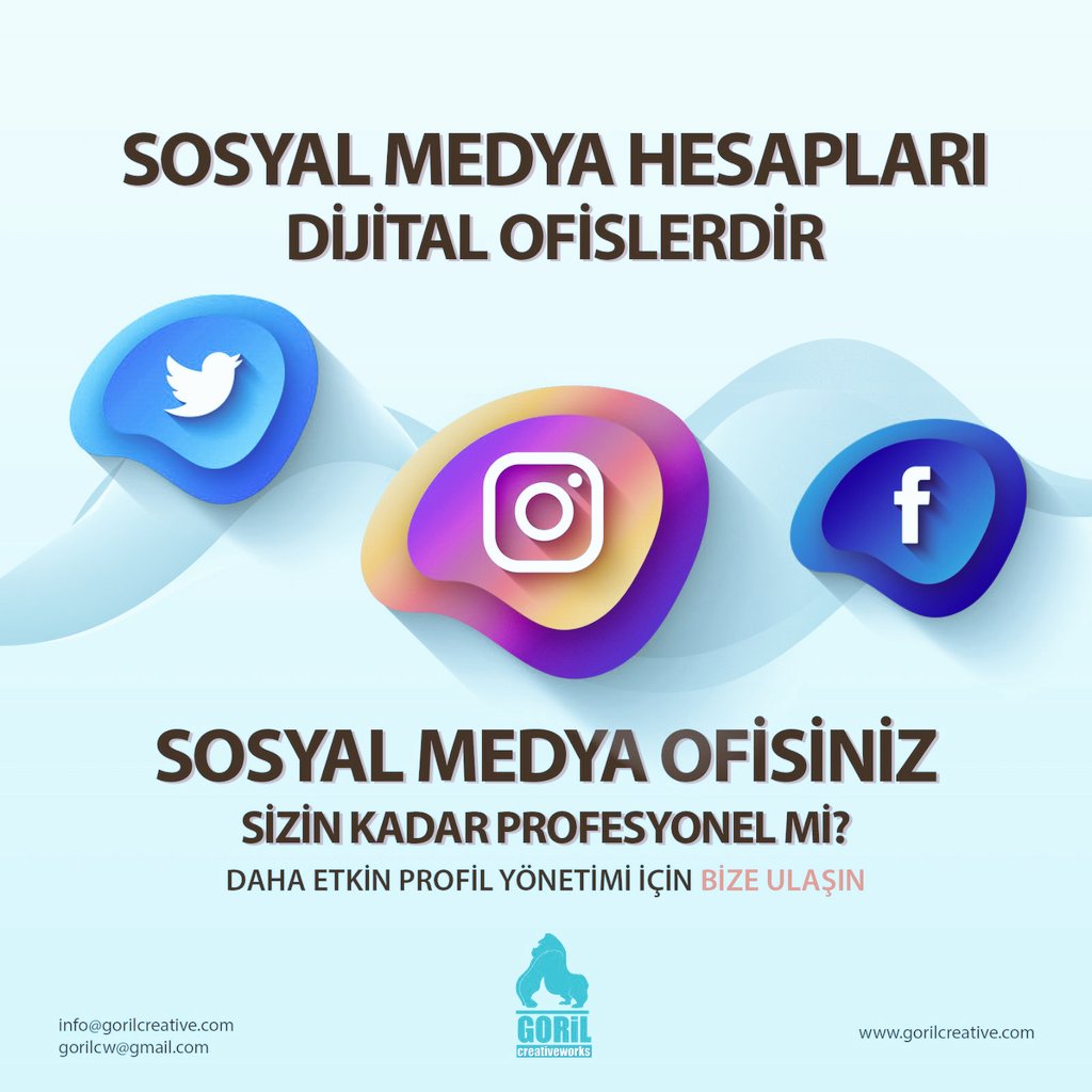 gorilcw's tweet photo. ✔ Sosyal Medya Hesapları Dijital Ofislerdir.
Sosyal Medya Ofisiniz Sizin Kadar Profesyonel mi?
🚩Daha etkin profil yönetimi için BİZE ULAŞIN
#reklam #sosyalmedya #sosyalmedyayönetimi #Gorilcreativeworks #reklamajansı #tasarım #markadanışmanlığı #design #gorilajans #instagram https://t.co/yuXeF1Qvj4