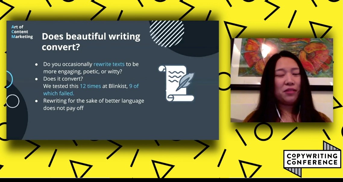 amyboylanwrites's tweet image. Does beautiful writing convert (spoiler* - No)? #CopyCon20 @sandrashuangwu
