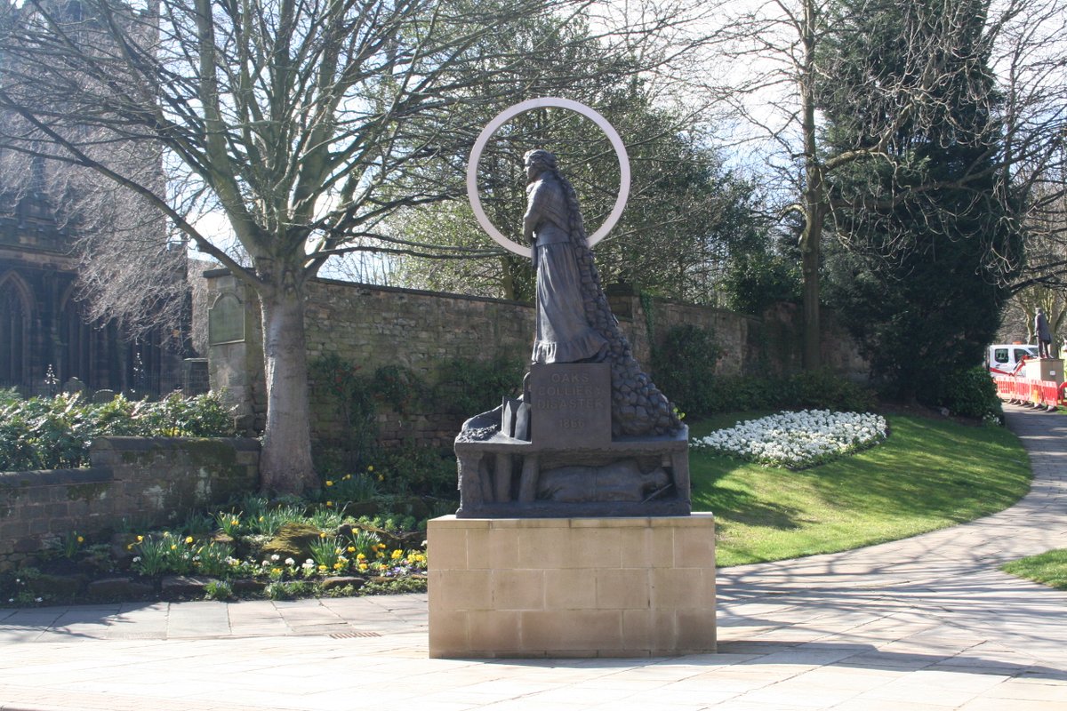 16/20 New monuments have been erected in former mining communities such as  @ibboart’s 2017 sculpture commemorating the Oaks disaster. Such monuments situated in prominent positions in the modern landscape, act as a reminder of what lies beneath   #HiddenLandscapes