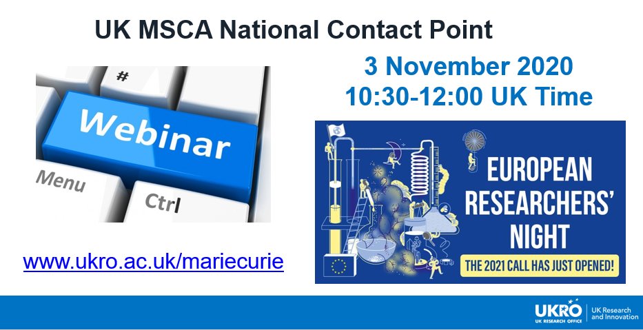 Registration is now open for <a href="/_UKRO_/">UK Research Office</a> webinar about the new #MSCA #NIGHT call for events in September 2021.

The UK organisations are fully eligible to participate in the call.

Join us on 3 November to find out more. 

Info and registration: tinyurl.com/y37p3rx7 

<a href="/mcaauk/">MCAA_UK Chapter</a>