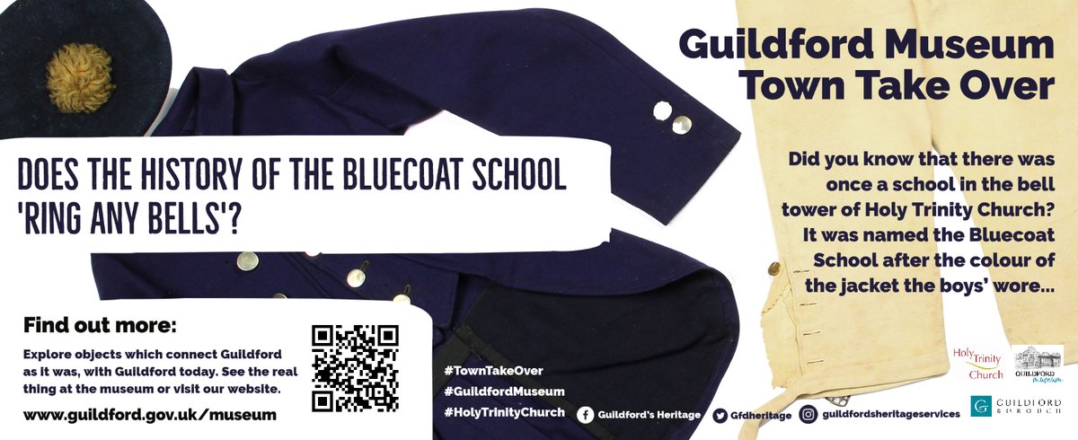 Gfdheritage's tweet photo. Did you know that there was once a school in the tower of @HTSM_Guildford? 
The objects included on posters in town and on display at the museum connects Guildford now to events that happened here decades, hundreds, or thousands of years ago. Read more: https://t.co/JAYnHpCqQj https://t.co/wI768xt3BW