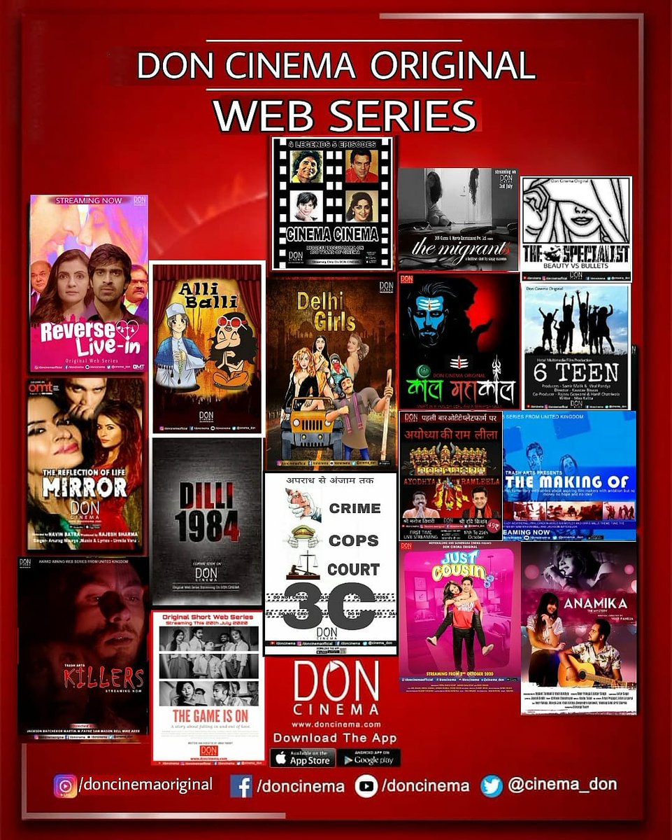 Don Cinema Brings Exciting Originals, Web Series and World Cinema. Download The App. Stay Tuned #DONCINEMA #DonAlwaysOn #OMT #ONLINEMOVIETHEATRE #WORLDCINEMA #MOVIE #WEBSERIES #SHORTFILMS #ORIGINALS #HOLLYWOOD #MUSIC #TOKERSHOUSE #MEHMOODALI #PENNCAMERA
