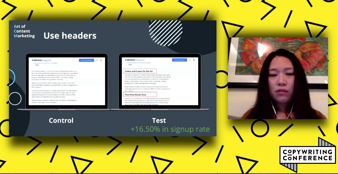 amyboylanwrites's tweet image. And here’s why headers are $$$ #CopyCon20 @sandrashuangwu