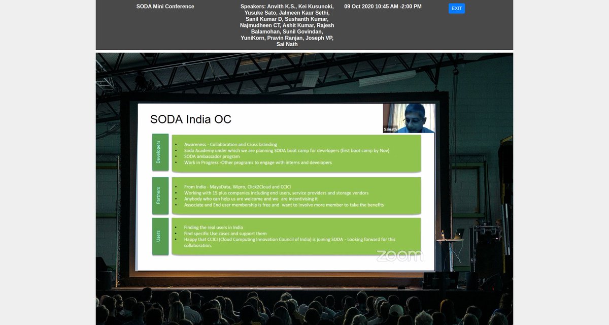 sodafoundation's tweet image. Speaking about &quot;SODA Community and India Ecosystem&quot; is the India Outreach Committee lead for SODA Foundation, Sai Nath (Wipro). Some insights on how the community has fared, what we are looking to do and how to grow. #SodaForum #OneDataFramework #OSIDAYS2020
