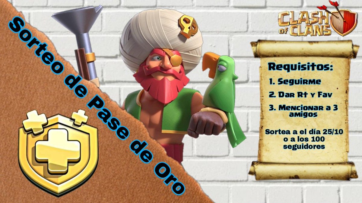 escalanteft's tweet image. Primer premio: Pase de oro de Clash of Clans 
Segundo Premio: Diseño grafico 
Requisitos: 
1. Seguirme 
2. Dar Rt 🔁 y Fav ❤
3. Mencionar a 3 Amigos 

Se sortea el día lunes 25 de este mes o cuando se llegue a los 100 seguidores en esta cuenta  
Mucha suerte a todos 👁👅👁