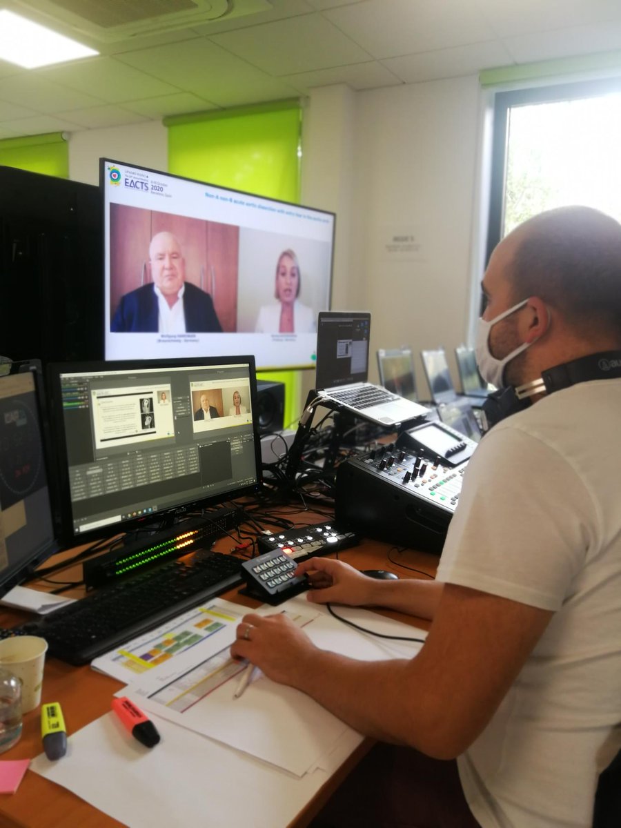 cyim_congress's tweet image. What's going on behind the scenes of #EACTS2020? The event might be virtual but things are very real at CYIM to make sure everything goes well for 3 days of live streaming