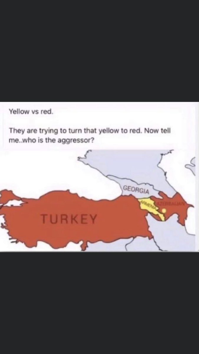 Ashot_Margaryan's tweet photo. This image says a lot. #Turkey & #miniturkey and #Armenia sandwiched between them. #NKpeace #Artsakhstrong #Absurdistan (#Azerbaijan) failed. https://t.co/kUp0BaFgwR