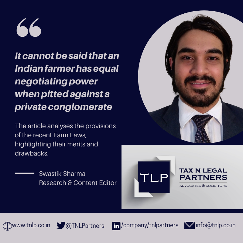 TNLPartners's tweet photo. After a lengthy hiatus and shifting to a new place, we are back in office taking all necessary precautions.

Meanwhile, we missed out on a lot of important events that we feel should be discussed. So, here's our bit.

@smaugtik writes on farm laws.
https://t.co/cLcMnqxVv4 https://t.co/4FtyE0OftX