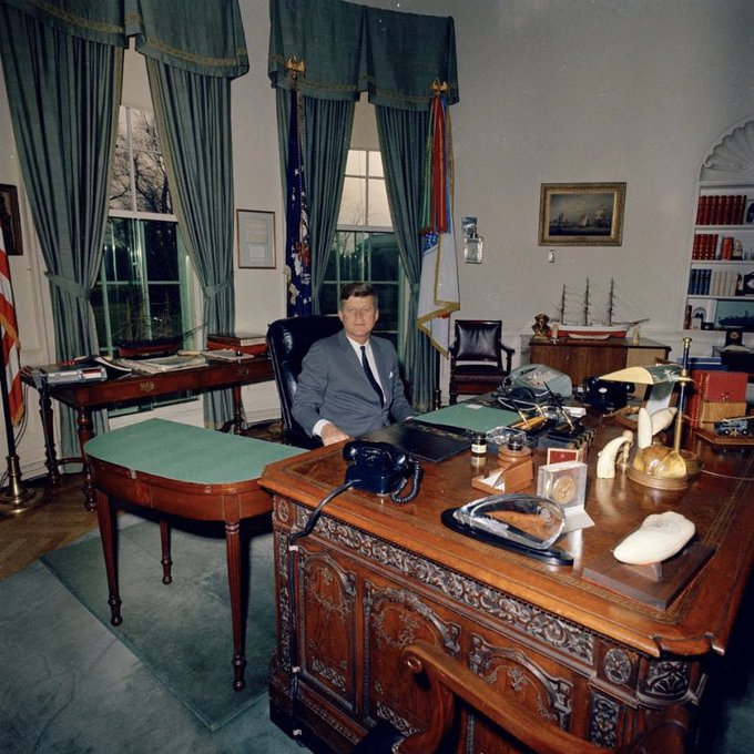 John F.Kennedy at the office 