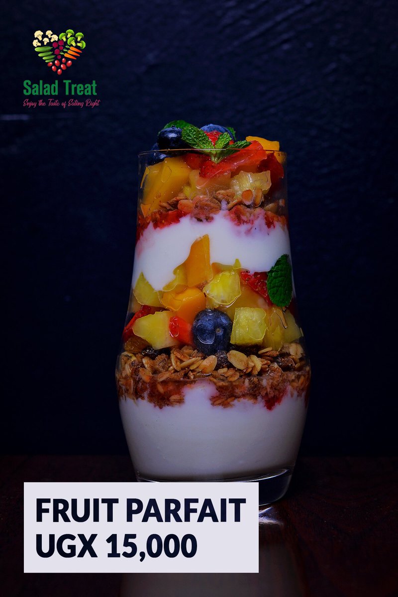 Have you tasted our fruit parfait , a combination of Greek yoghurt (just because it’s healthy) , granola (cereal) and fruits .....it’s heaven sent ....