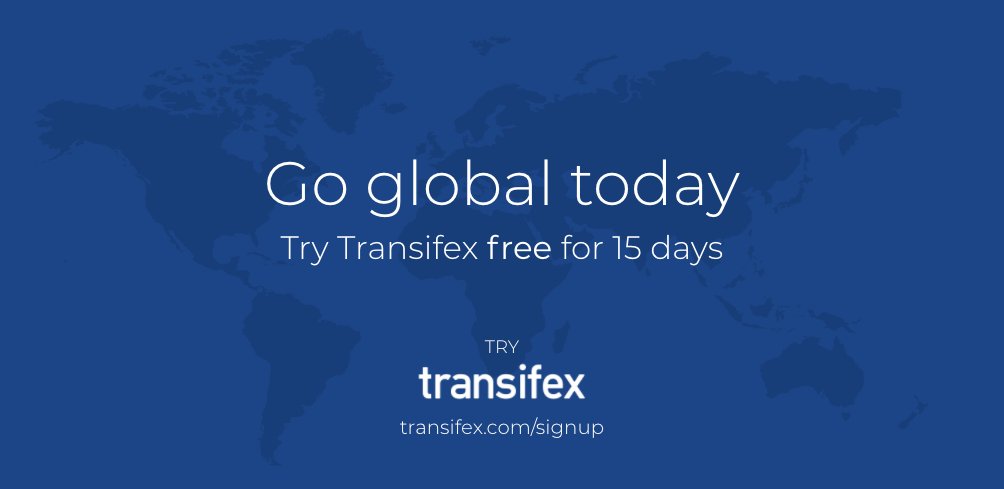 transifex's tweet image. The world&apos;s industry leaders are leveraging the power of #continuouslocalization to go global. 

Join them today with this 15-day free trial of Transifex: bit.ly/3nupjdw. #Transifex #freetrial #L10n #localization #translationmanagement #goglobal