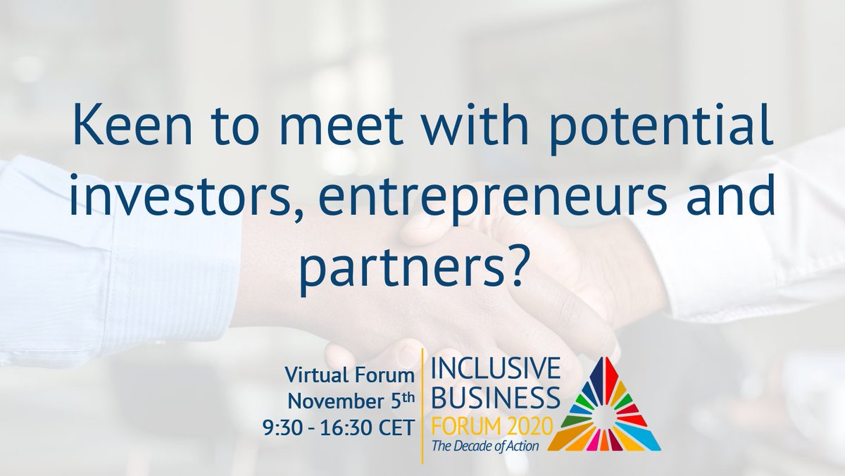 InclBusiness's tweet photo. #Partnership is key to create sustainable and inclusive business solutions 🌏🤝

That's why #IBF2020 includes #matchmaking sessions where you get the chance to network with actors from around the globe.

Find out more &amp; reserve your place: https://t.co/0Go5SFvFBl https://t.co/1pRSbgDH1C