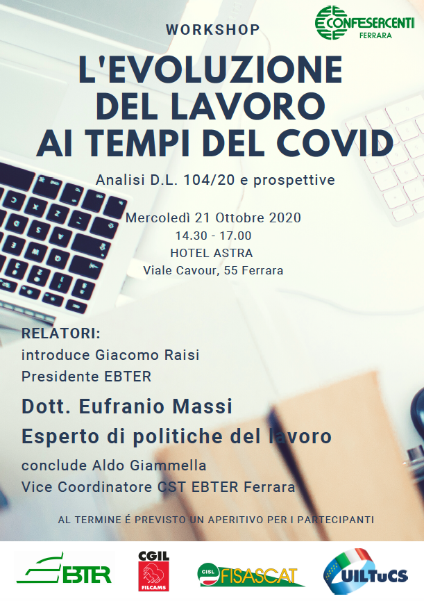 uiltucs's tweet photo. #DalTuoTerritorio
Il #21ottobre a Ferrara si terrà un incontro utile per capirne di più sul #DecretoAgosto e le novità per il mondo del #lavoro. Con la @UILTuCS_ER e i sindacati del terziario, #Ebter, #Confesercenti per restare al passo coi tempi! https://t.co/e6cP85jev0