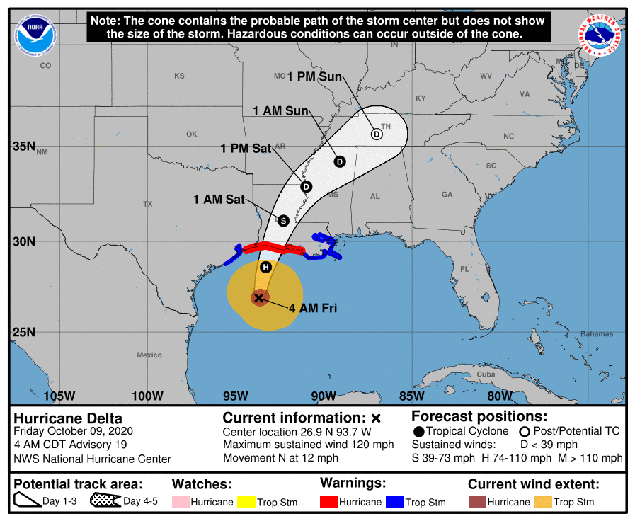 spann's tweet photo. BAMA/OLE MISS GAME: For those asking about why the kickoff was moved to 6:30 tomorrow in Oxford... the dot you see on a forecast track does not represent the placement of the heaviest rain associated with a dissipating tropical system; heavier rains will be to the north and east https://t.co/UC3nUcf6kM