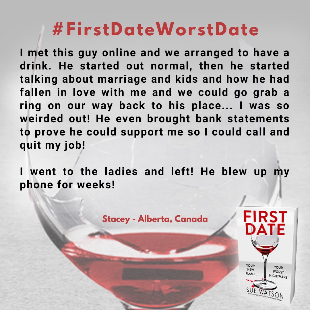 bookouture's tweet photo. PRE ORDER NOW! First Date: An absolutely jaw-dropping psychological thriller by @suewatsonwriter Out Oct 16th.
#FirstDateWorstDate
Pre order here:
Amazon: https://t.co/8FZgiLrNkW
Apple: https://t.co/Tb1NSzudrP
Kobo: https://t.co/uURow5nJFq
Google: https://t.co/9Gy1IQgBrY https://t.co/Jg8uPCVZt4