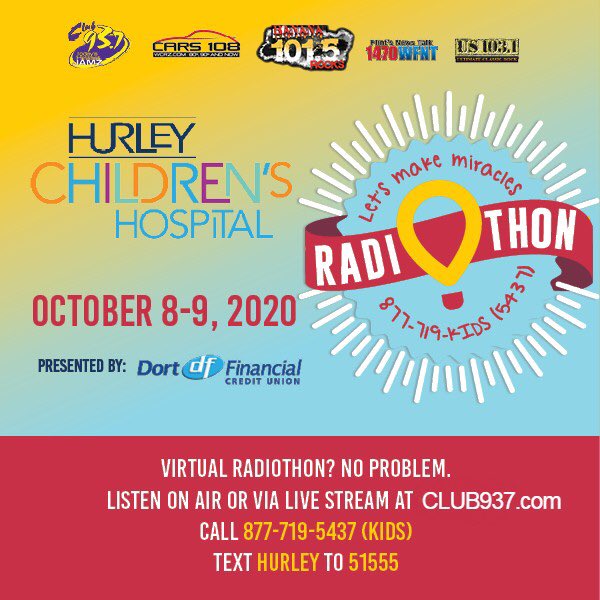 FlintsClub937's tweet image. Day 2 of the Let’s Make Miracles Radiothon is officially on!