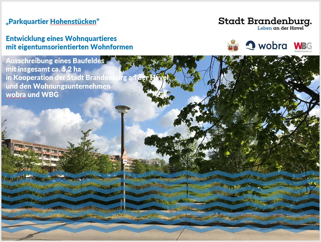 Stadt_BRB's tweet photo. Zukunft für #Hohenstücken: OB #SteffenScheller hat heute gemeinsam mit @wobra &amp; WBG Brandenburg die Pläne zum "Parkquartier Hohenstücken" - ein Wohnquartier mit eigentumsorientierten Wohnformen in der Stadt #Brandenburg vorgestellt. Ausschreibungsdetails:
https://t.co/UXuRPszGXY https://t.co/drZ8he4VJh