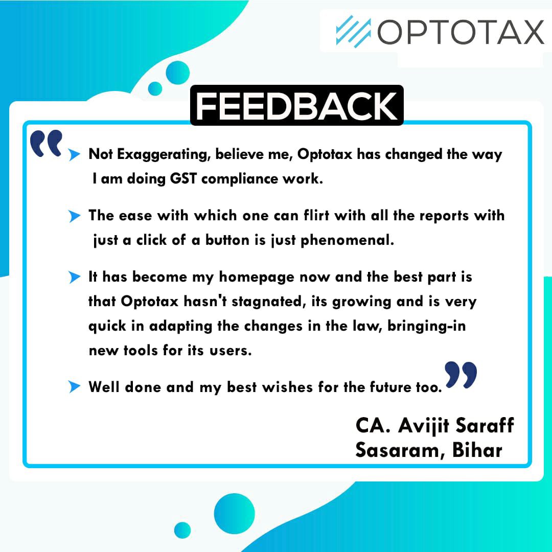 Optotax is on a roll 👏. Sincere gratitude to our customers. #optotax #gst #saas #AtmaNirbharBharat #VocalForLocal