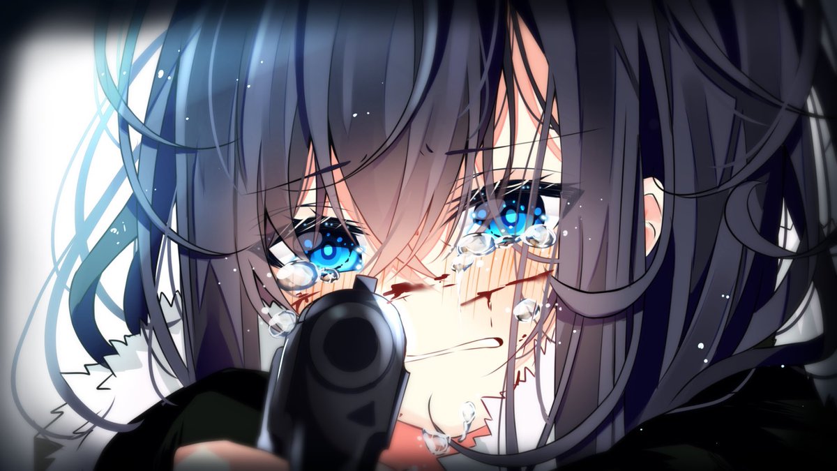 結城ゆき このタグを見た人が黒髪の創作キャラ貼ってくれる 一宮ちゃん 黒髪碧眼と泣き顔 銃 巨大感情大好きマンの創作です