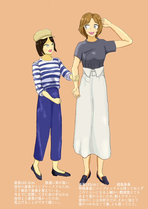 身長差カップルのtwitterイラスト検索結果
