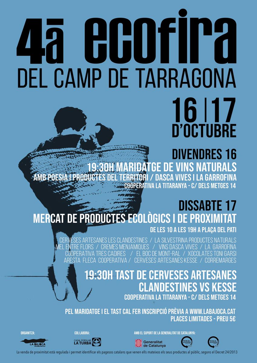 La 4a ECOFIRA del Camp reunirà més de dotze productores i elaboradores ecològiques i de proximitat al Pati de Valls · Un maridatge de vins amb poesia i un tast de cerveses artesanes completen el programa
labajoca.cat/la-4a-ecofira-…