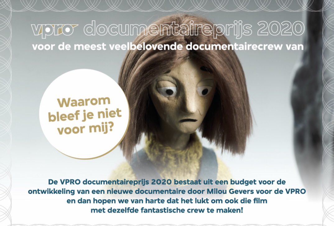 VPROdocumentaireprijs: Waarom bleef je niet voor mij?In de docu vertellen kinderen over de zelfmoord van een ouder. De regisseur, die hetzelfde meemaakte, stelt de vragen die niemand destijds aan haar durfde te stellen.