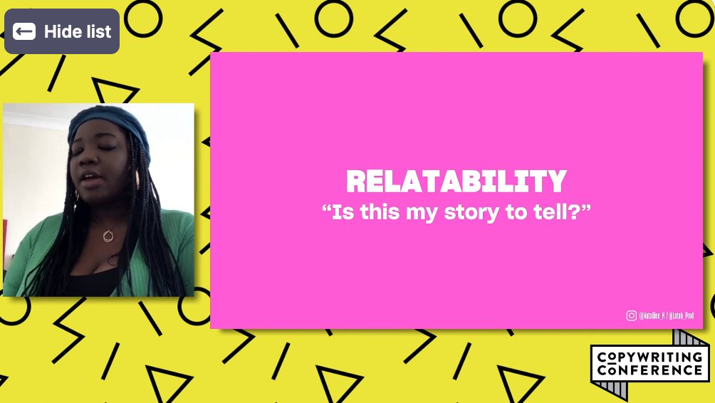procopywriters's tweet image. How can we be truly diverse in our storytelling? Such a good session happening right now with @Nataliiee_N of @OgilvyUK 

#CopyCon20 #diversity #marketing #copywriting