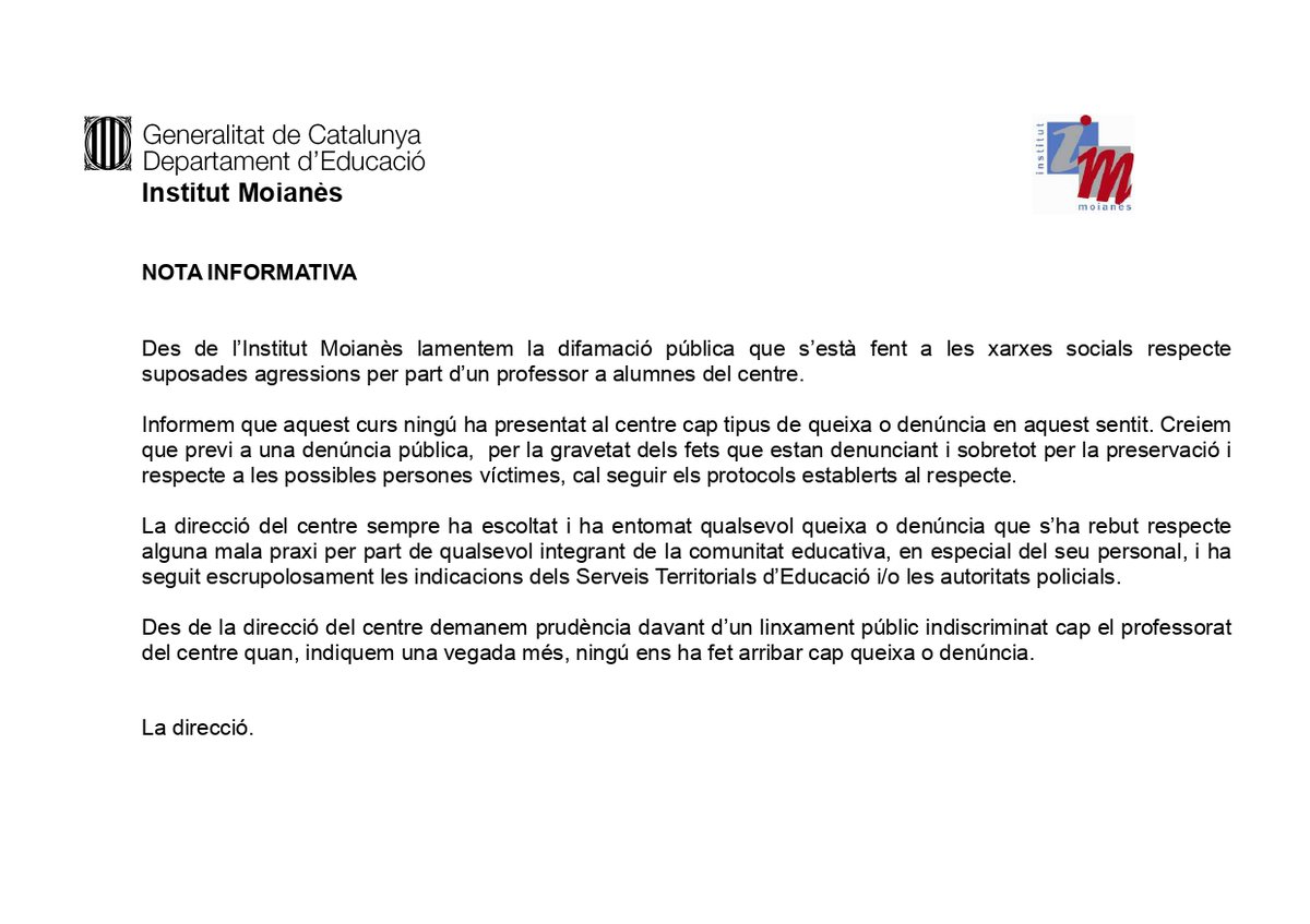 InsMoianes's tweet photo. 🔴 NOTA INFORMATIVA 🔴 https://t.co/AqSt8AEq0t