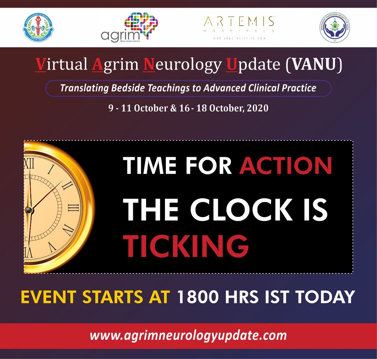 2020VANU's tweet photo. Greetings,
VANU starts today at 6 pm IST
Login, Viewing, and App guidance👇

On Today’s Agenda:
Epoch- I:
6 pm to 10 pm IST

We’re looking forward to welcoming you at 1800 hours IST on 9th October 2020.

Kindly login a half hour before the event starts 

Warm regards,
Team VANU https://t.co/Q1RdsADEgK