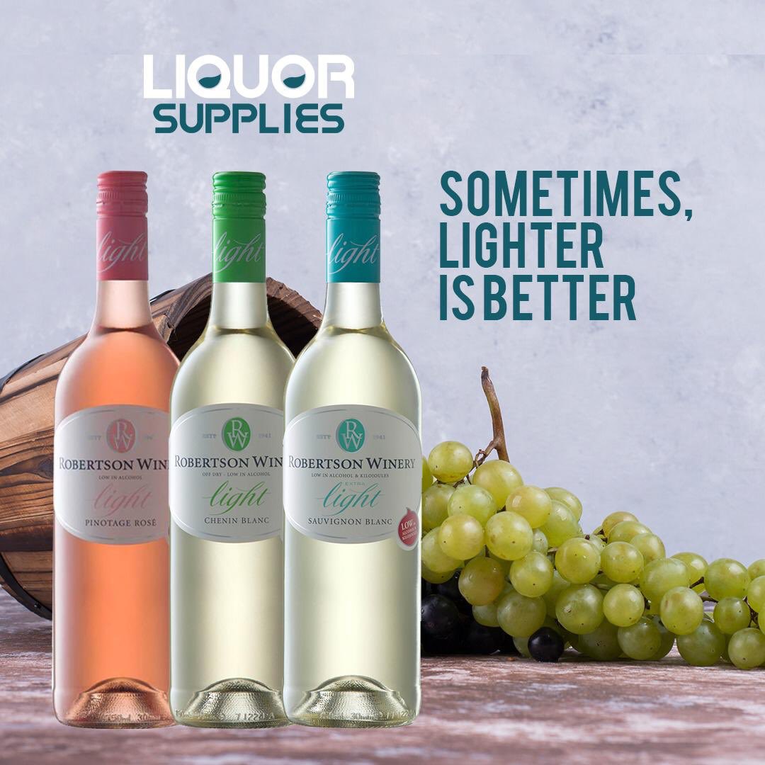 Soak up some summer in style this year!☀️🍷 Enjoy a glass of our Robertson Winery low-kilojoule, low alcohol RW Sauvignon Blanc, Chenin Blanc and Pinotage Rose light range of wines available now in store for $6 each!
-
#liquorsuppliesharare #roberstonwinery #lightwine #wine