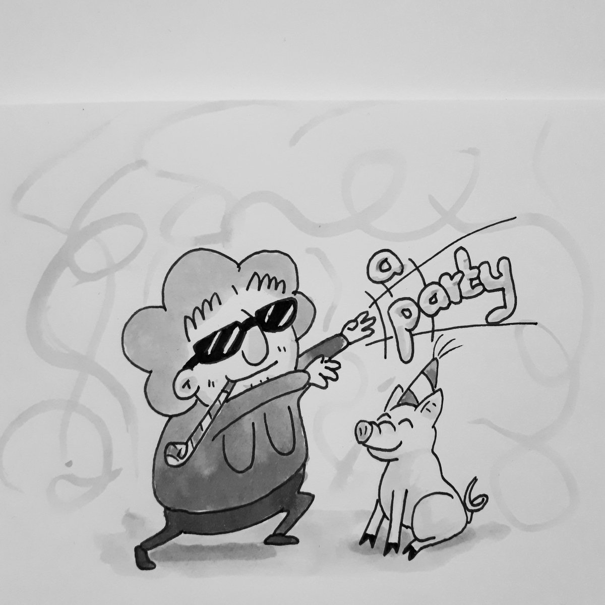 owlgress_illu's tweet photo. Day 9: #throw #inktober #inktober2020 #grannyannie #illustration #ink #blackandwhite #throwaparty https://t.co/HJkbrMaSE6