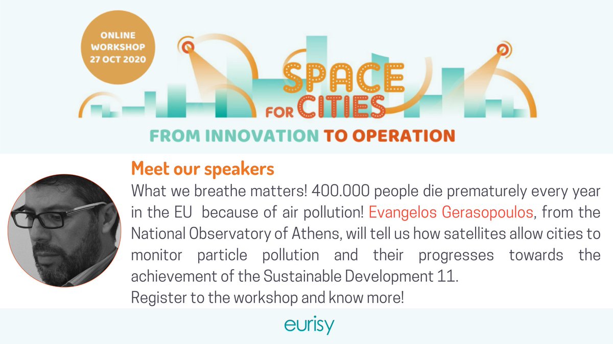 Eurisy1's tweet photo. Evangelos Gerasopoulos will be one of the speakers at the Space for Cities Workshop on October 27. Here is a sneak peek of the project he will present: https://t.co/E91CwYbVGU
Register here for the workshop:
https://t.co/LWw1juxrWm
#Space4Cities #SmartCiy https://t.co/jojmStuXkf