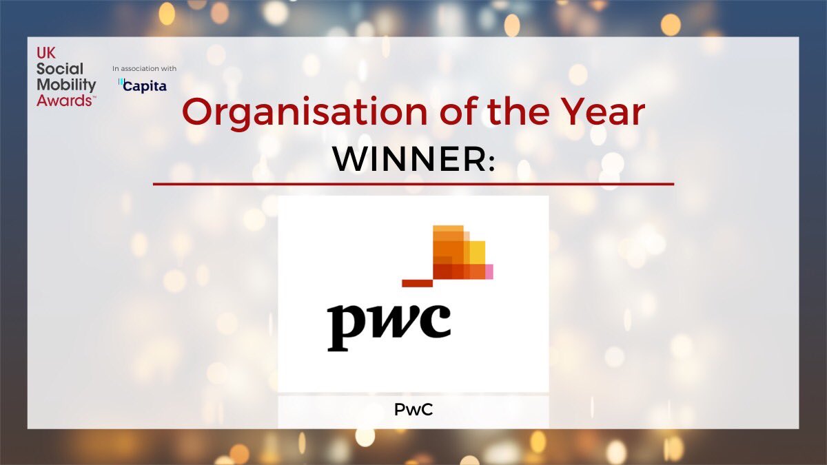 Great to see <a href="/PwC_UK/">PwC UK</a> named 'Organisation of the Year' at the @SOMOAwards for embedding #SocialMobility into all aspects of the organisation - from recruitment, to development and community activities bit.ly/3lrCfz3 #SOMO2020