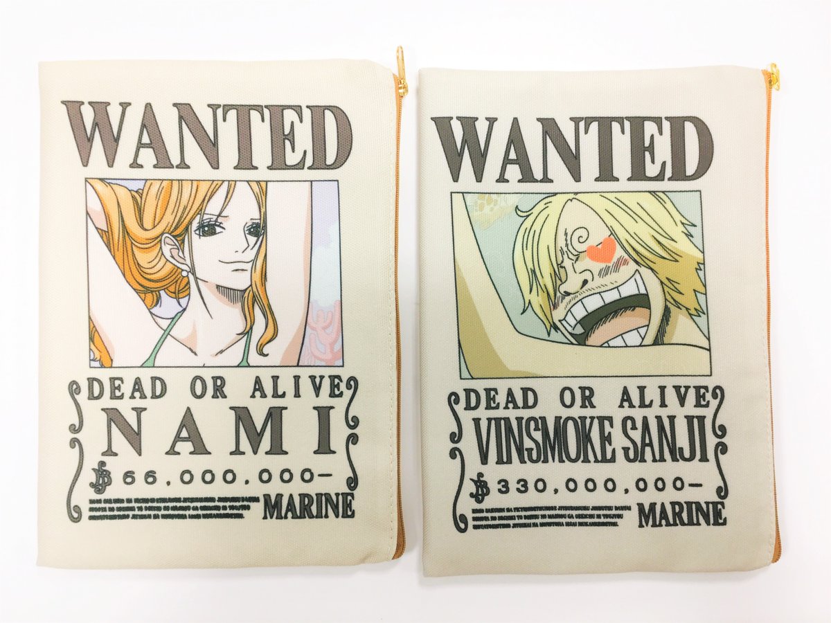 ট ইট র One Piece 麦わらストア名古屋店 おすすめ商品 手配書ポーチ ナミ サンジ 各1 100円 税込 好評発売中 麦わらストア Onepiece
