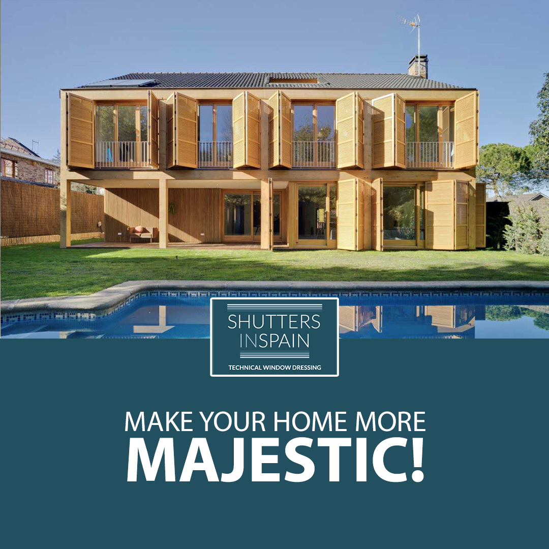 Transform your home with European Made Plantation Shutters!
We provide exterior, interior, DIY and professionally installed shutters across Spain. Our shutters are guaranteed to add that subtle touch of luxury that makes each room more majestic!