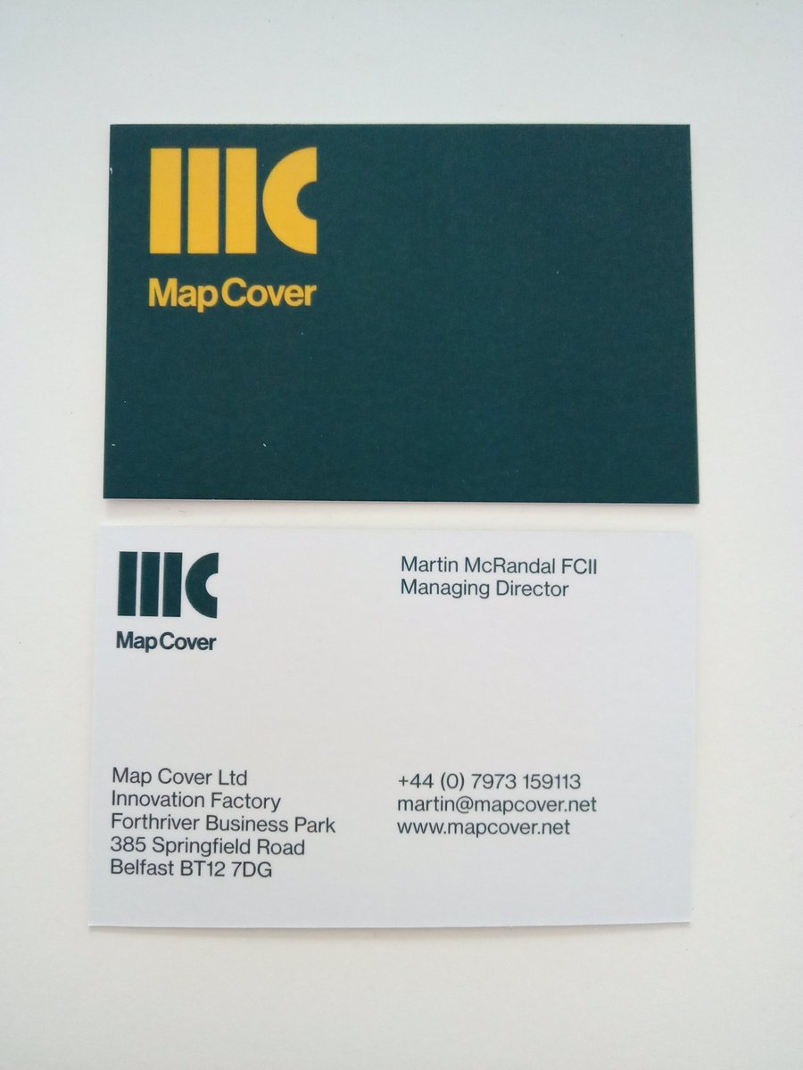 MapCover's tweet image. Very happy with the new business cards sporting our new branding. Hope we have the opportunity to use them before too long! @innovatebelfast #Insurtech #innovation #carinsurance #homeinsurance