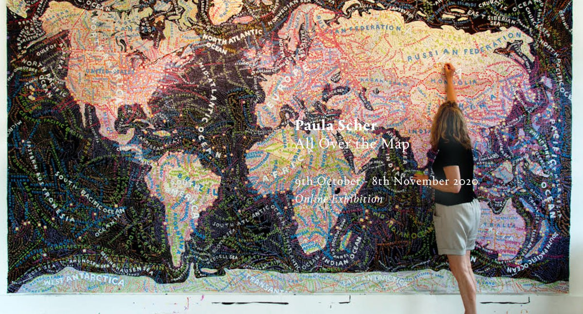 Paula Scher: All Over the Map exhibition launches today! Explore our online viewing room for more details. #PaulaScher #AllOverTheMap #SRG
