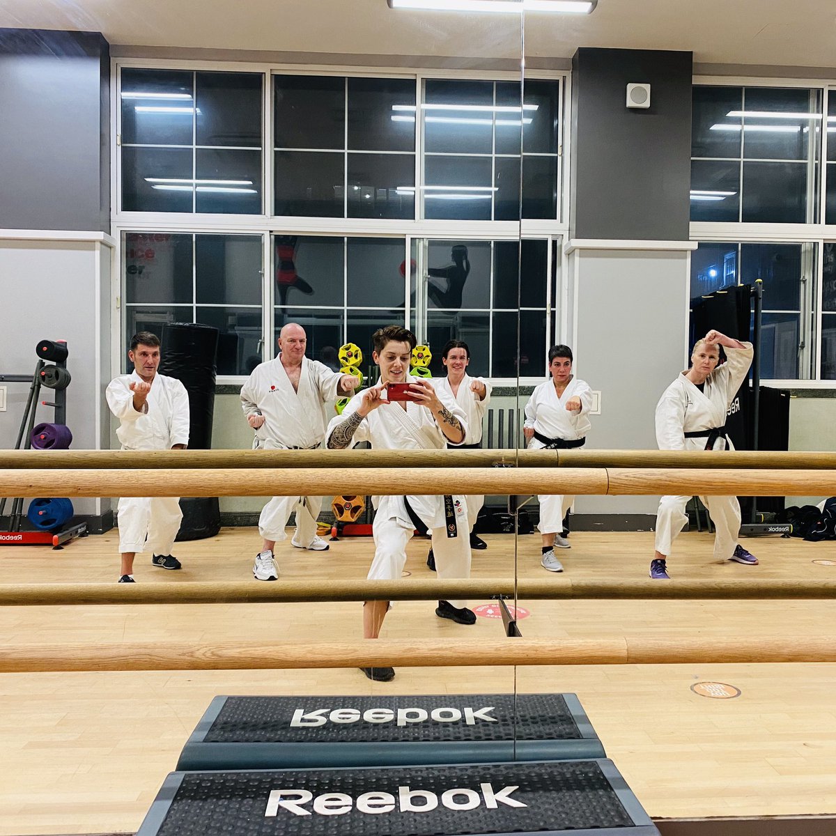 MarshallStrDojo's tweet photo. Another great session practicing Heian Godan and Enpi as well as basic kick / punch combinations and hip rotation using the mirrors 🥋 https://t.co/uoe5x8svag