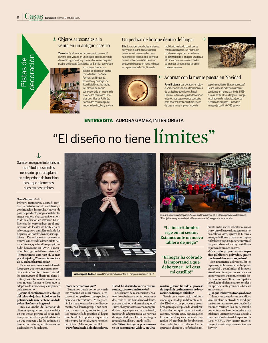 TheApartmentCom's tweet photo. . @expansioncom  entrevista a Aurora Gámez, interiorista que ha liderado la reforma del restaurante @ZielouMadrid. Una reforma integral inspirada en estilos sofisticados y elegantes.

#TheApartment #Zielou #restaurante #Madrid #restaurantesMadrid https://t.co/a8GvIcZAH3