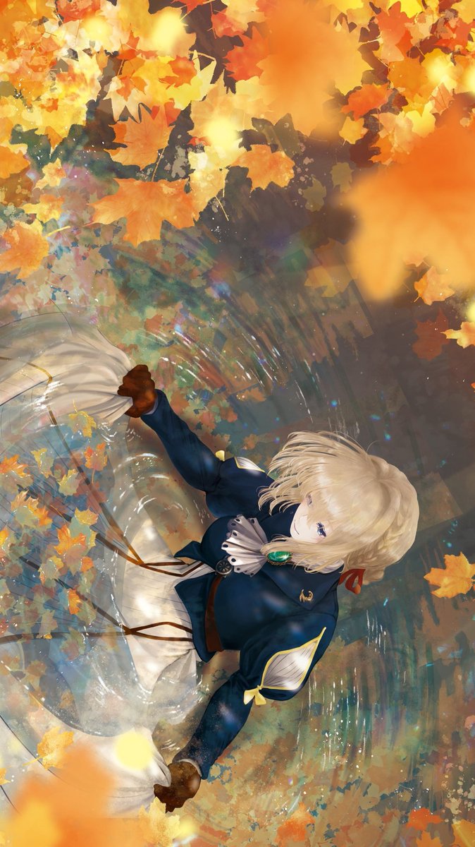 violet evergarden 1girl blonde hair solo brooch blue jacket ribbon red ribbon  illustration images