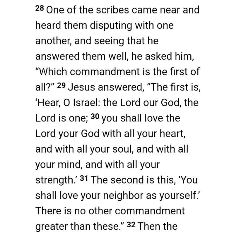 I could write a whole book on this, but I've given myself a single twitter thread - so let's focus on one bit of the Bible, eh? And let's pick a decently popular bit so I don't have to give you a hell of a lot of esoteric background... Let's go for Mark 12:28-31