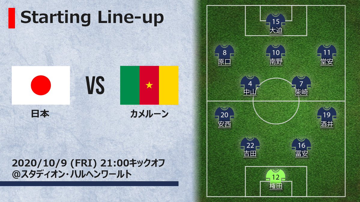 ｊリーグ V Twitter 久々の代表戦へ向けたスタメンが発表 予想フォーメーション 21 00 Ko 日本 Vs カメルーン ｊリーグ Daihyo Jfa Samuraiblue T Co Qvijvs2swy T Co Kd2xfxn8hx