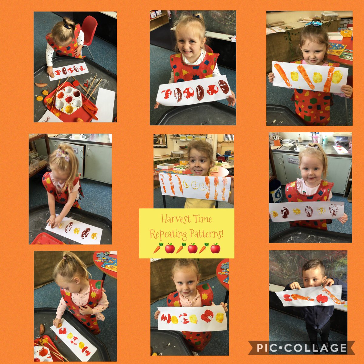 FPSWrexham's tweet photo. Thank you God for Harvest Time! 🙏🏻 #pattern #harvestfood #printingfun @fcwpa  @SharonPascoe123 https://t.co/0RlQVNtPcb
