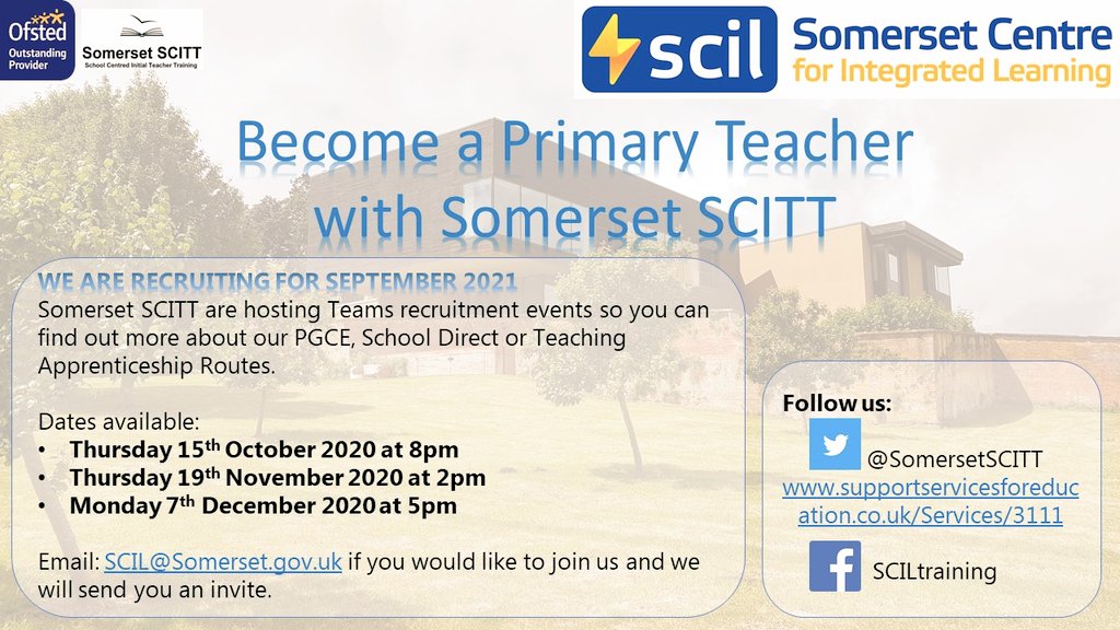 Working with partners <a href="/theBEACHTSA/">the BEACH</a> <a href="/VentrusTSA/">VentrusTSA</a> #GoldenValley @HeathfieldTA2 <a href="/AxbridgeSchool/">Axbridge C of E Academy</a> want to be a primary teacher find out more...email: scil@somerset.gov.uk checkout 👇